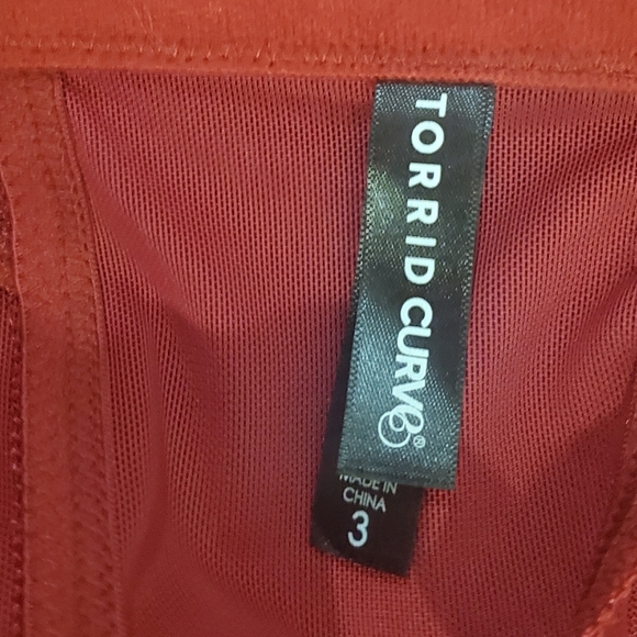 Torrid Bodysuit Womens 3X Curve Red Lingerie Lace Accent Thong Snap Bottom - Picture 6 of 7